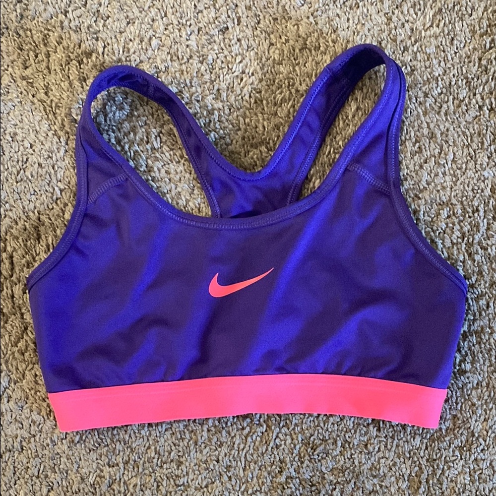 Nike Purple and Pink Sports Bra